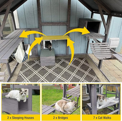 Aivituvin Cat House Outdoor Catio Kitty Enclosure - Image 2