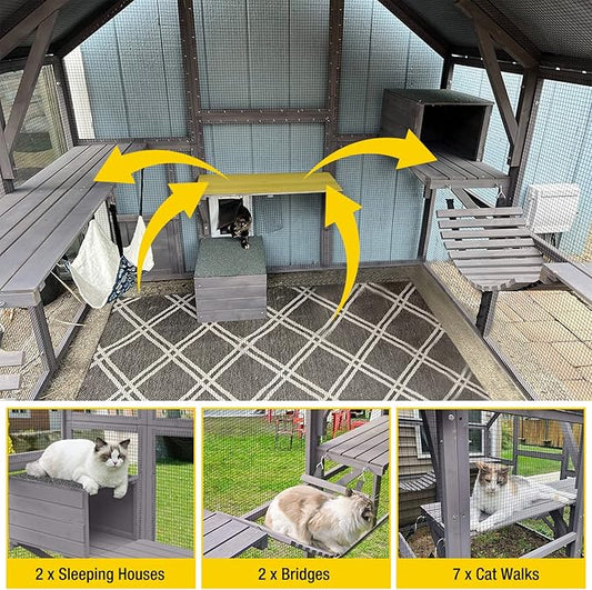 Aivituvin Cat House Outdoor Catio Kitty Enclosure - Image 2