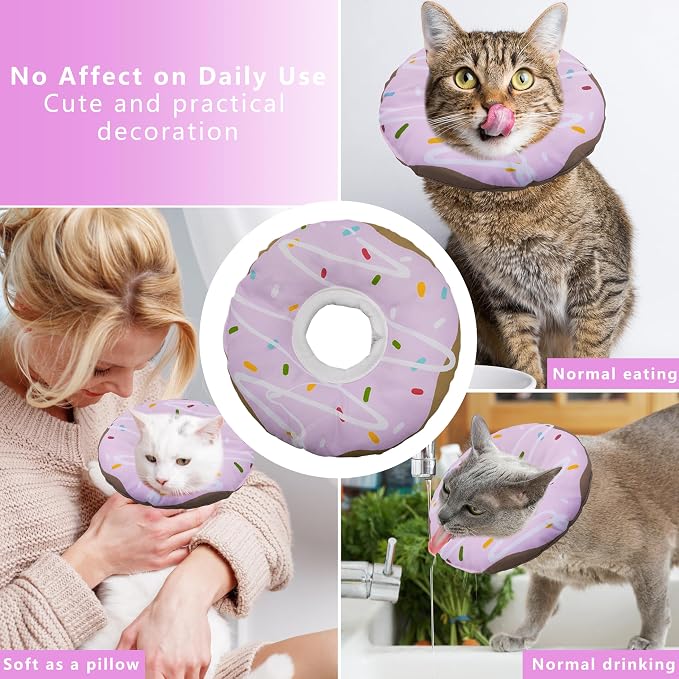 Cat Cone Collar Soft, Adjustable Cat Recovery Collar Kitten Cones to Stop - Image 4
