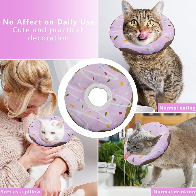 Cat Cone Collar Soft, Adjustable Cat Recovery Collar Kitten Cones to Stop - Image 4