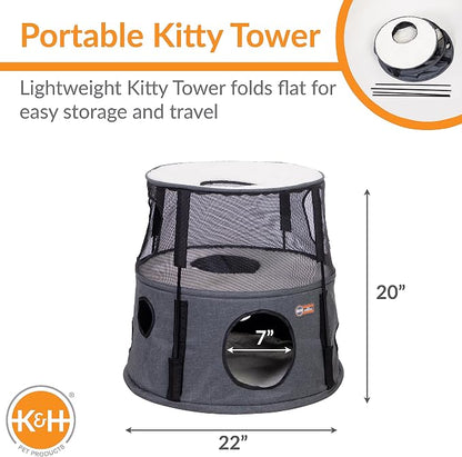 K&H Pet Products Kitty Tower Classy Gray 2 Story - Image 4