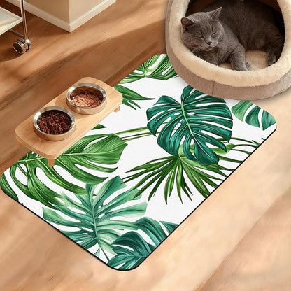 Dog Bowl Mat, Leaves Pet Feeding Mat by Unknown