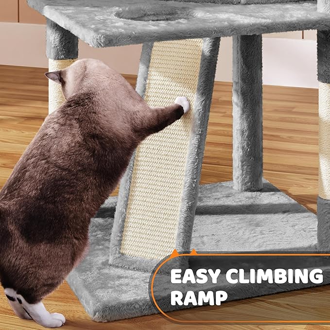 Yaheetech 68.5in Cat Tree for Large Cats, Large Condo, Stable Pet Play House - Image 6
