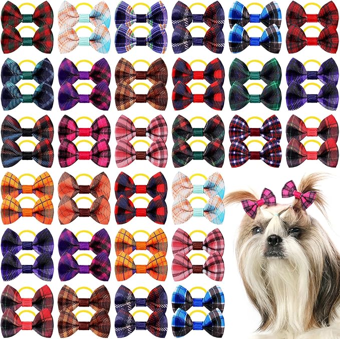 60 Pcs Cute Puppy Dog Hair Bows Small Bowknot Hair Bows by Shinylin