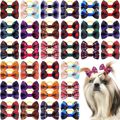 60 Pcs Cute Puppy Dog Hair Bows Small Bowknot Hair Bows by Shinylin