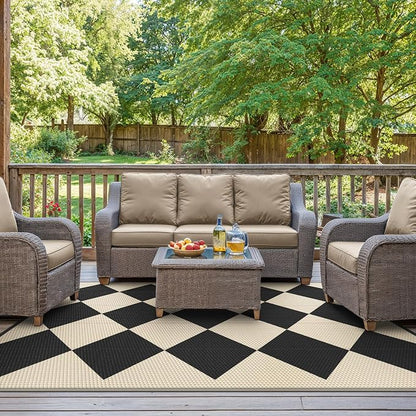 GENIMO Outdoor Rug for Patio Clearance, Lightweight Waterproof RV Camping Mat - Image 7
