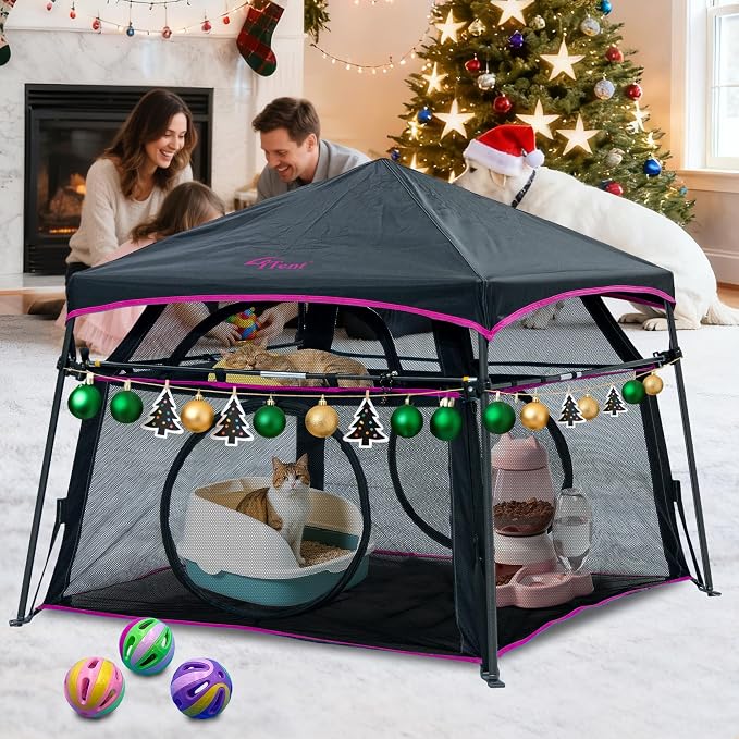 Extra Large Catio Outdoor Cat Enclosure 2-Tier Cat Tent by ITENT
