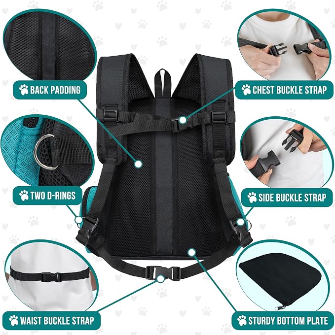 PetAmi Front Carrier Backpack, Ventilated Adjustable Pet Chest Carrier - Image 5