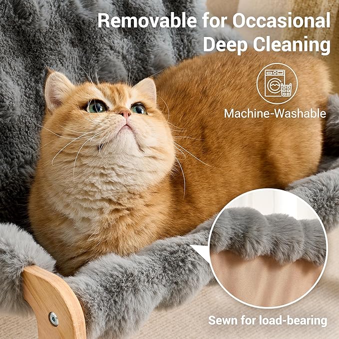 Solid Wood Cat Couch Bed for Indoor Cats, Modern Cat Sofa - Image 5