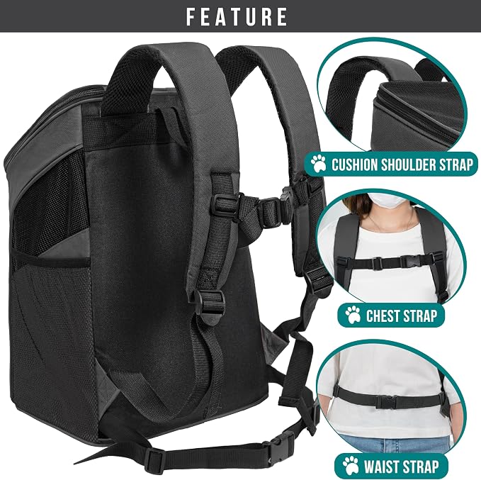 PetAmi Small Dogs and Cat Backpack Carrier, Airline Approved Pet Backpack - Image 5