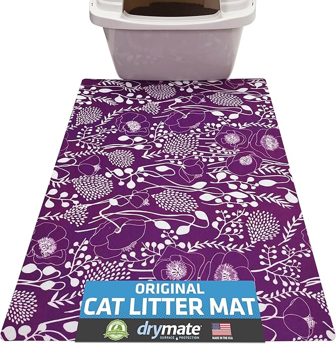 Drymate Cat Litter Box Mat, Litter Trapping Mat, Waterproof, Urine-Proof by Drymate