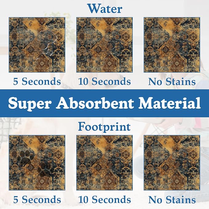 Grunge Boho Pet Feeding Mat for Floors–Christmas Stocking Absorbent Quick Dry - Image 3