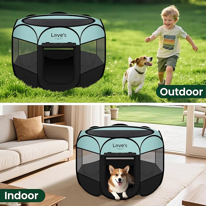 Love's cabin Pet Puppy Dog Playpen, Large Dog Tent Crates Cage Indoor/Outdoor - Image 7