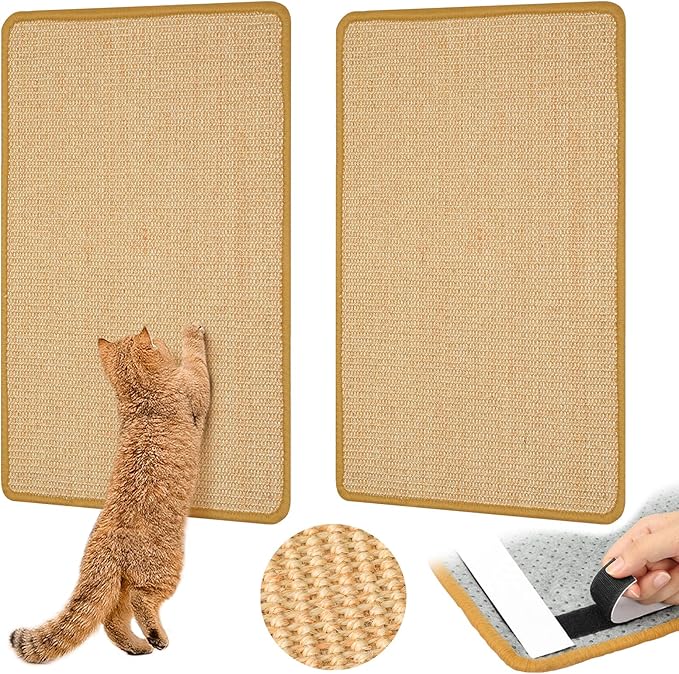 Carpet Cat Scratching Mat Sisal, 2 Packs Sisal Fabric Large 23.6" x 15.7" by GraciadecoStorage