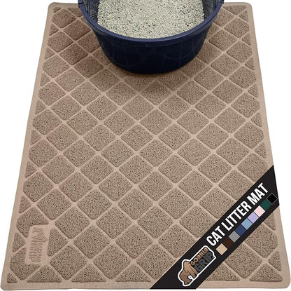 GORILLA GRIP Cat Litter Box Mat, Water Resistant, US Designed Kitty Litter by GorillaGrip