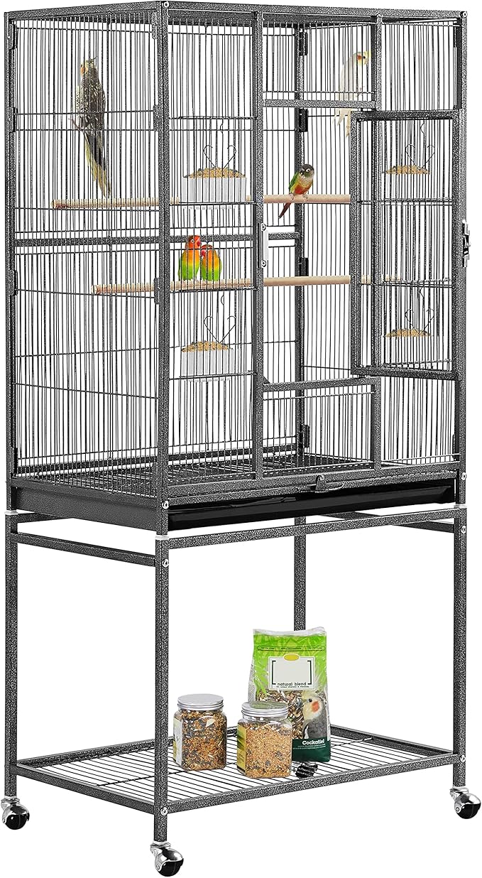 Yaheetech 54-inch Wrought Iron Standing Large Parrot Parakeet Flight Bird Cage by Yaheetech