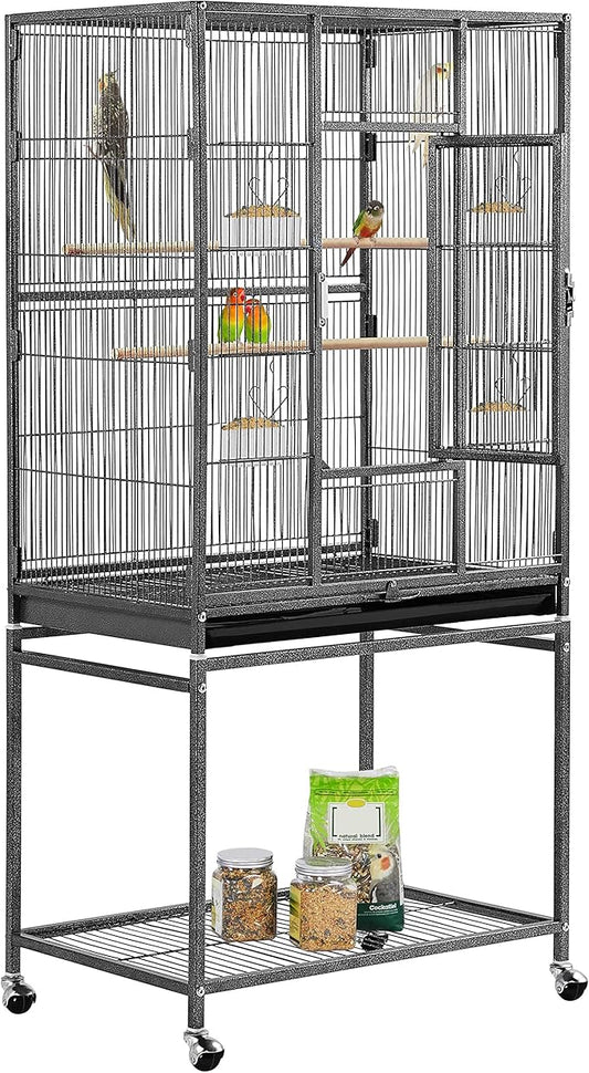 Yaheetech 54-inch Wrought Iron Standing Large Parrot Parakeet Flight Bird Cage by Yaheetech