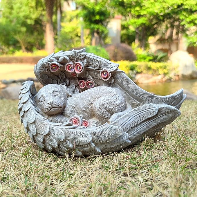Solar Dog Garden Statues Outdoor Décor- Dog Figurines Solar LED Light Lawn - Image 2
