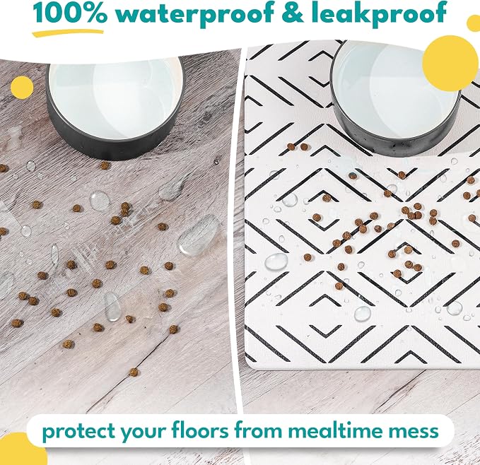 NALALAS Dog Mat for Food and Water, Cat Feeding Mat | Waterproof Dog Bowl Mat | - Image 2