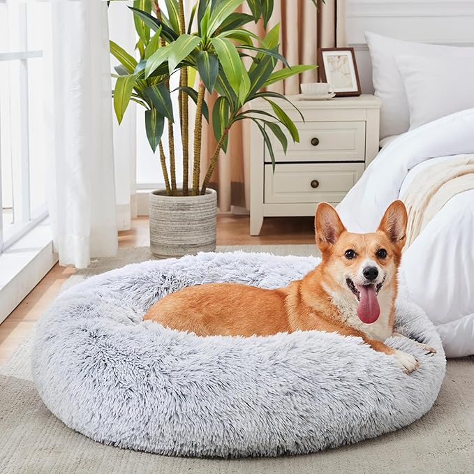 WESTERN HOME WH Calming Dog & Cat Bed, Anti-Anxiety Donut Cuddler Warming Cozy by WESTERNHOME