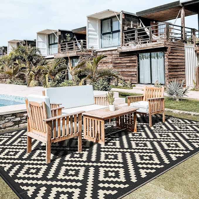 GENIMO Outdoor Rug for Patio Clearance, Reversible Plastic Straw Rugs for RV - Image 7