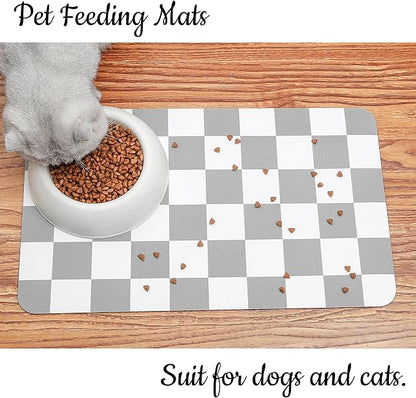 Ralxion Checkered Dog Feeding Mat, Absorbent Mats - Image 3