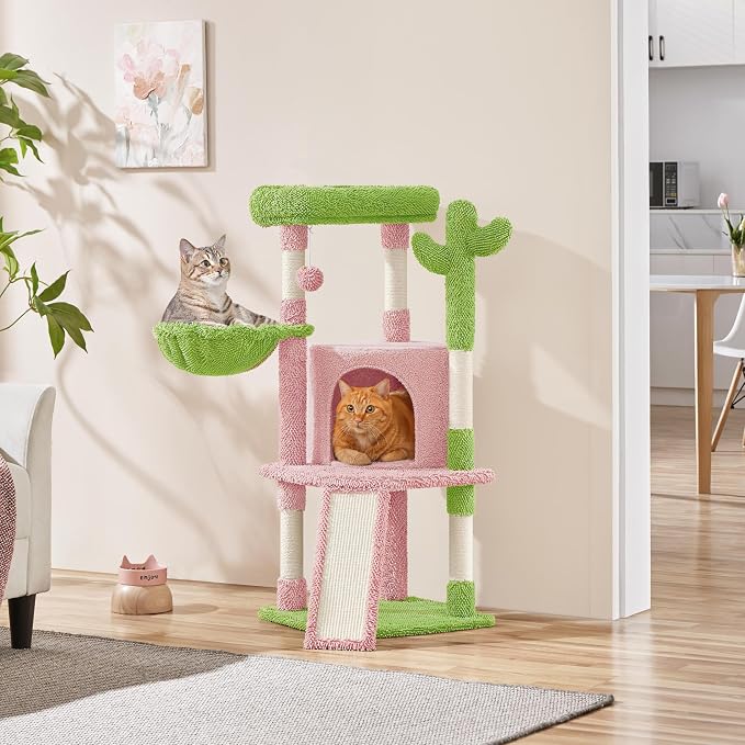 Yaheetech Cactus Cat Tree, 42in Cat Tower - Image 2
