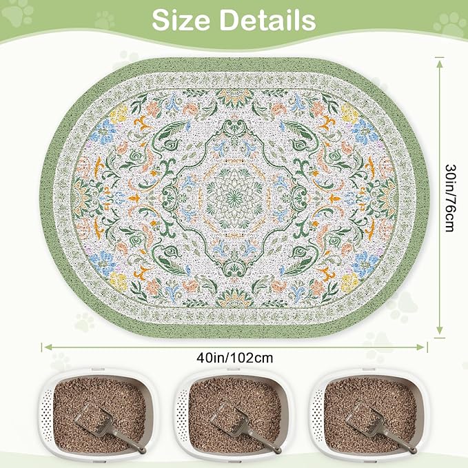 Bienbee Cat Litter Mat, Urine and Water Proof, Bean-Green XL - Image 6