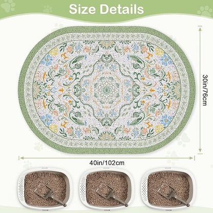Bienbee Cat Litter Mat, Urine and Water Proof, Bean-Green XL - Image 6