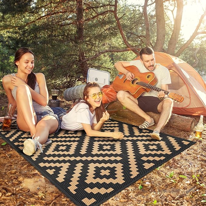 GENIMO Outdoor Rug 3'x5' Waterproof, Reversible Camping Mat, Plastic Straw Rugs - Image 2