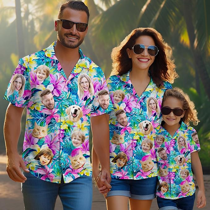 Custom Hawaiian Shirt with Face Photo Picture - Image 3
