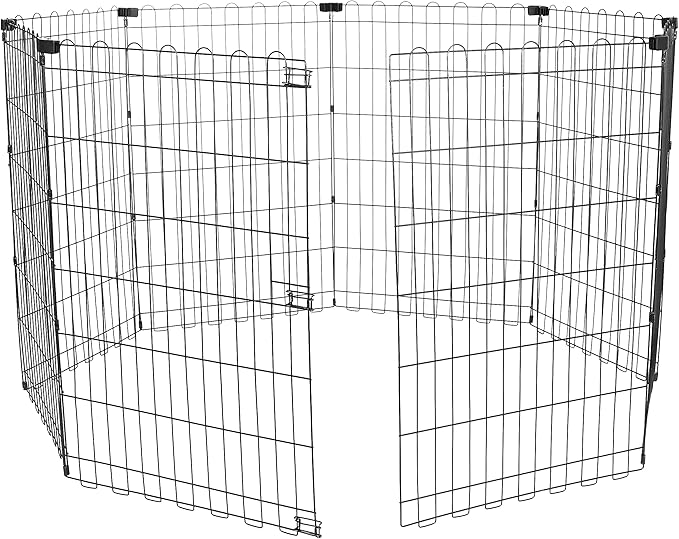 Amazon Basics Portable Foldable Octagonal Metal Exercise Dog Playpen, by AmazonBasics