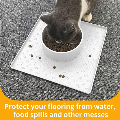 Ptlom Pet Placemat for Dog and Cat, Waterproof Silicone Pet Feeding Bowl Mats - Image 5