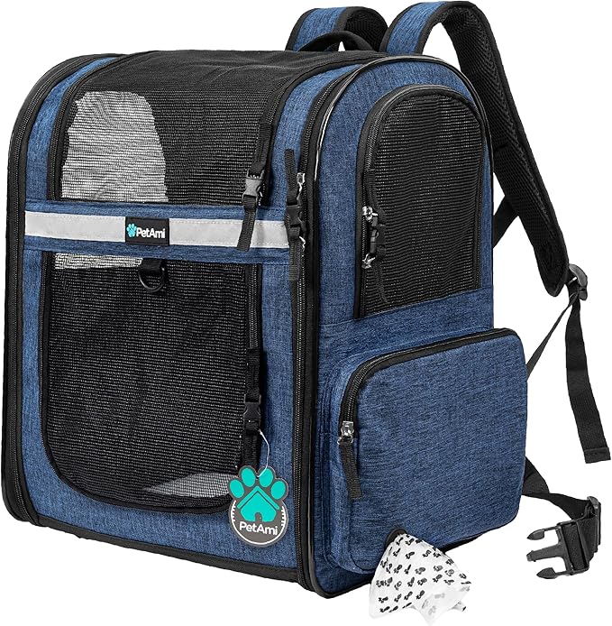 PetAmi Dog Backpack Carrier for Small Large Cat, Ventilated Pet Hiking Backpack by PetAmi