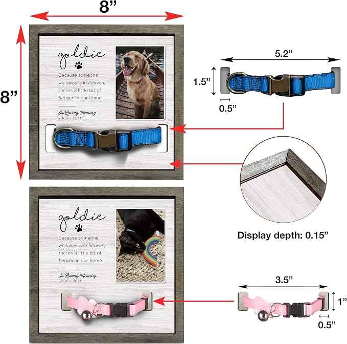 Customized Dog Collar Frame Memorial Pet Loss Sign - Image 3