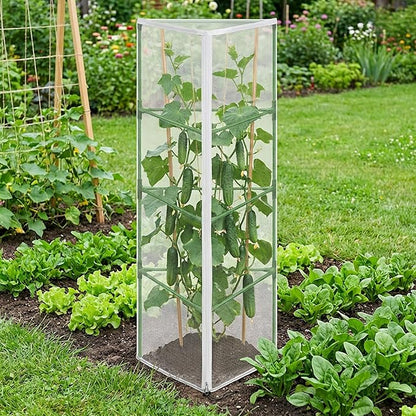 4 Pcs Garden Bird Netting for Triangle Plant Cage, Tomato Trellis Insect Bird - Image 6
