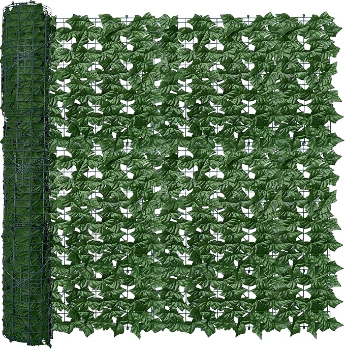 Artificial Fence Privacy Screen: 4FT x 20FT UV-Anti Faux Greenery Backdrop Ivy by ODTORYHOME
