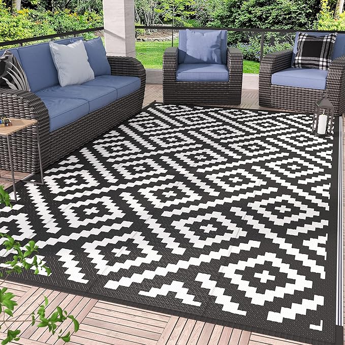 GENIMO Outdoor Rug for Patio Clearance, Reversible Plastic Camping Rugs by GENIMO