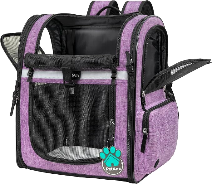 PetAmi Dog Backpack Carrier For Small Large Cat, Ventilated Pet Hiking Backpack - Image 8
