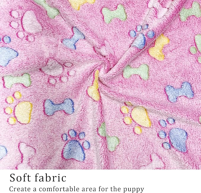 1 Pack 3 Blankets Super Soft Fluffy Premium Fleece Pet Blanket Flannel Paw - Image 6
