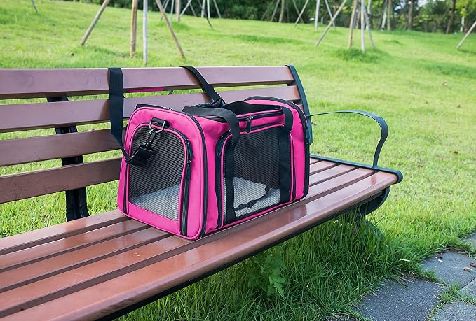 Soft Sided Carrier for Small Medium Cats Dogs, TSA Airline Approved Collapsible - Image 9