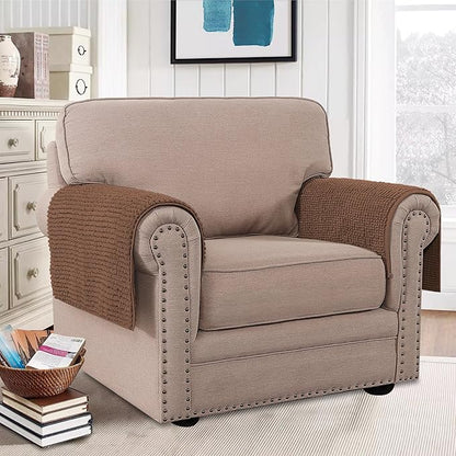 H.VERSAILTEX Plush Chenille Couch Armrest Cover 2 Packs Thick and Soft Sofa - Image 2