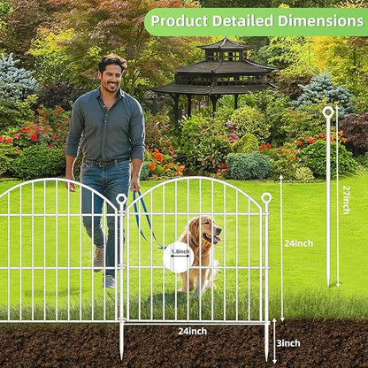Decorative Garden Fence 24in x20ft, 10 Pack No Dig Fence Animal Barrier - Image 2