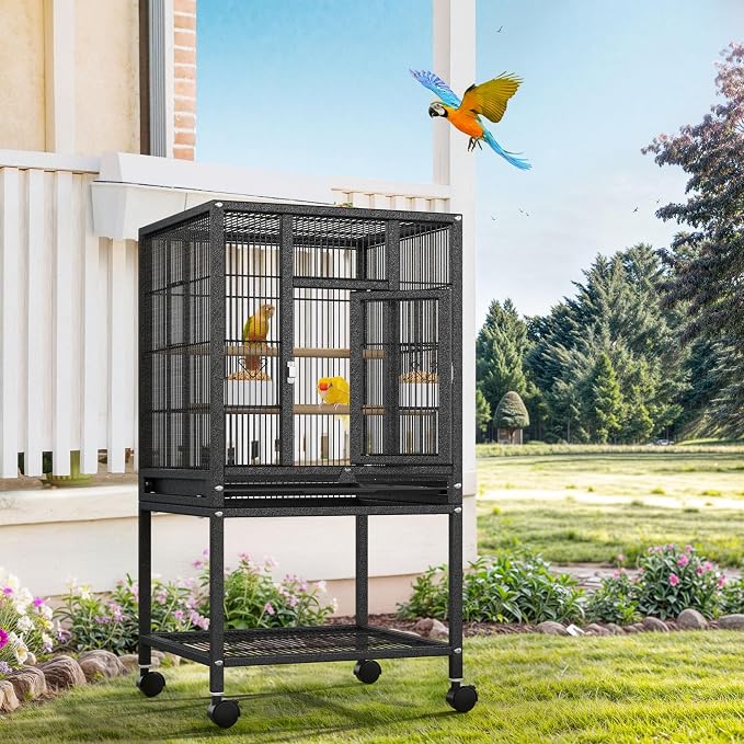 DWVO 41-inch Metal Bird Cage: Large Parrot Cages - Image 3