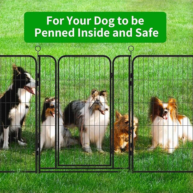 Dog Playpen Outdoor Extra Wide 24 Piece Panels Heavy Duty Dog Fence 40" Height - Image 8