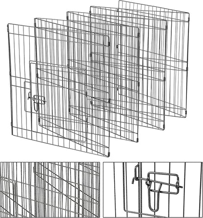 Yaheetech 24 inch 24 Panel Black Heavy Duty Foldable Metal Dog Exercise Pen - Image 4