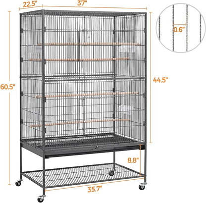 Yaheetech 60.5inch Extra Large Bird Cage Metal Parrot Cage Flight Cage - Image 5