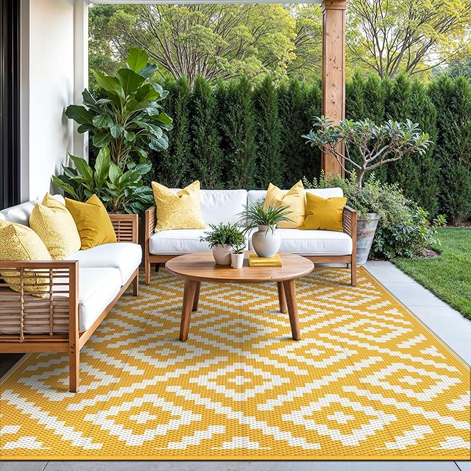 GENIMO Outdoor Rug for Patio Clearance, Lightweight Waterproof RV Camping Mat - Image 2