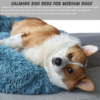 Calming Donut Dogs Beds for Small Dogs Washable, 28inch Plush Round Pet Bed for - Image 4