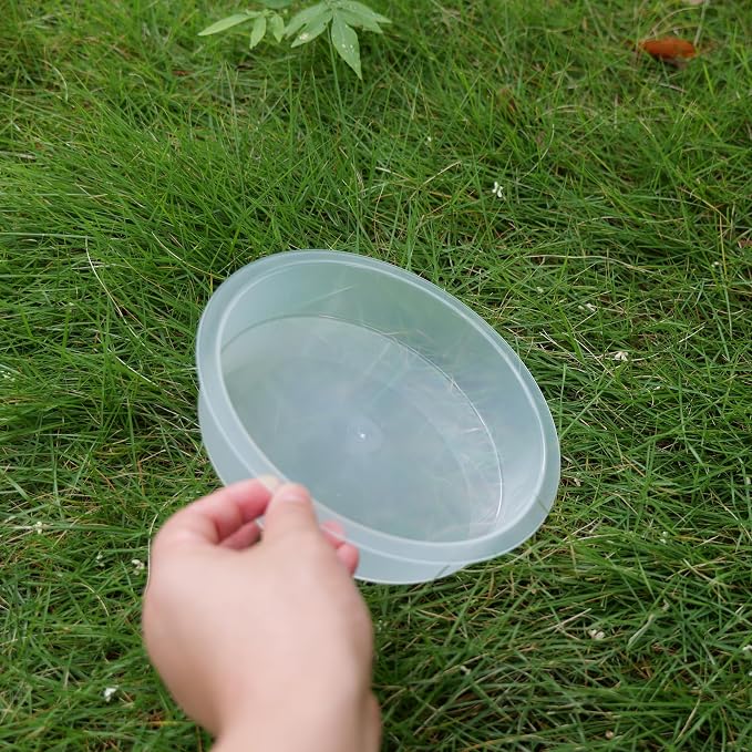 2pcs Plastic Round Bird Feeders Bowls, Wild Birds Seed Feeder Tray Bird Bath - Image 3